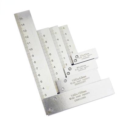 63x40mm 160x100mm Obráběč Čtverec 90° Pravoúhlá sada pro inženýry Přesně broušená ocel Kalená úhlové pravítko Čtvercové pravítko