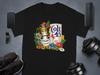 Horse with Colt 45 T-Shirt, Floral Beer Tee, Funny Animal T-Shirt, Cartoon Horse Tee, Novelty Graphic T-Shirt, Party T-Shirt