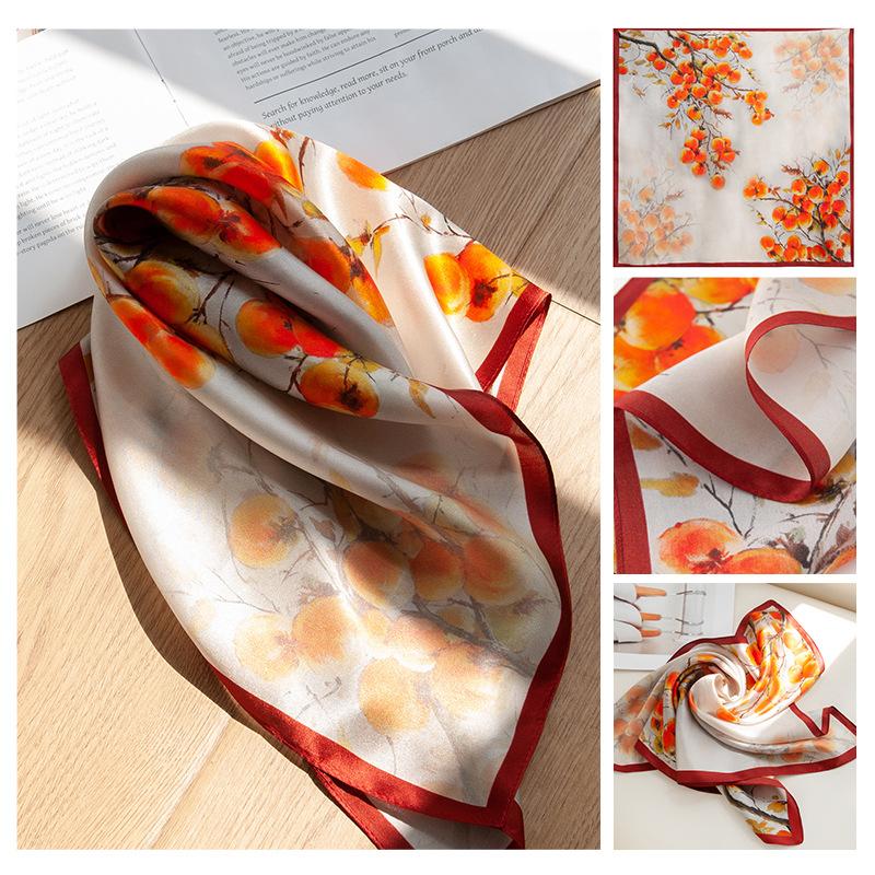 Spring and summer 2026 exquisite neck 100% mulberry silk silk scarf high-end silky smooth atmosphere silk scarf 53*53