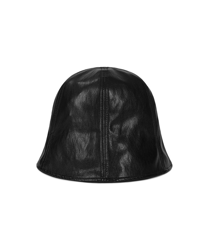 Bajal Vz Studded Vegan Leather Tulip Hat Black