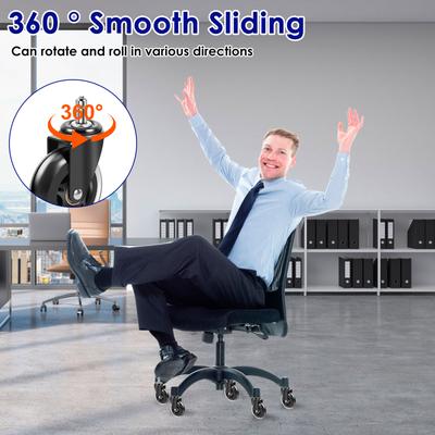 5 Stück Bürostuhlräder 3 Zoll Heavy Duty Glatte Leise Rollschuhrollen Ersatz-Kit Sicher für Holz Fliesenboden oder Teppich it