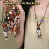 Vintage Ceramic Fish Necklace Tassel Bohemian Style Choker Antique Ethnic Style Necklace  Party
