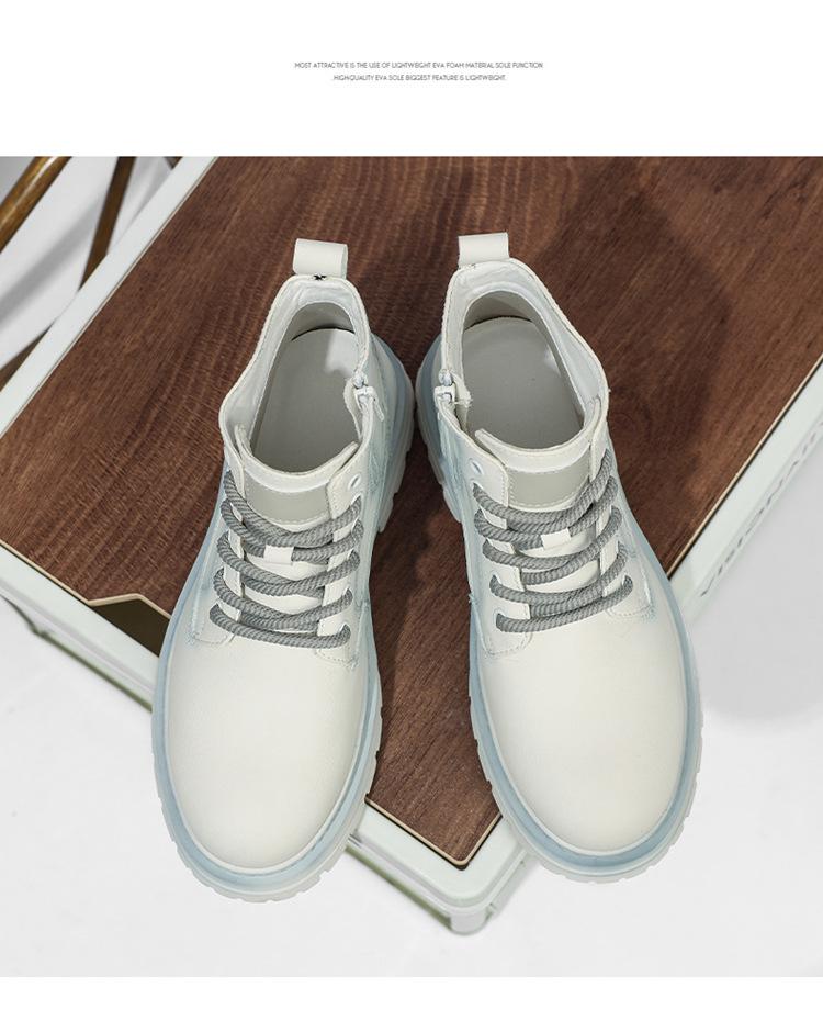 Men's High-Top Yellow Retro Martin Boots - Waterproof, Height-Increasing Casual Work Boots