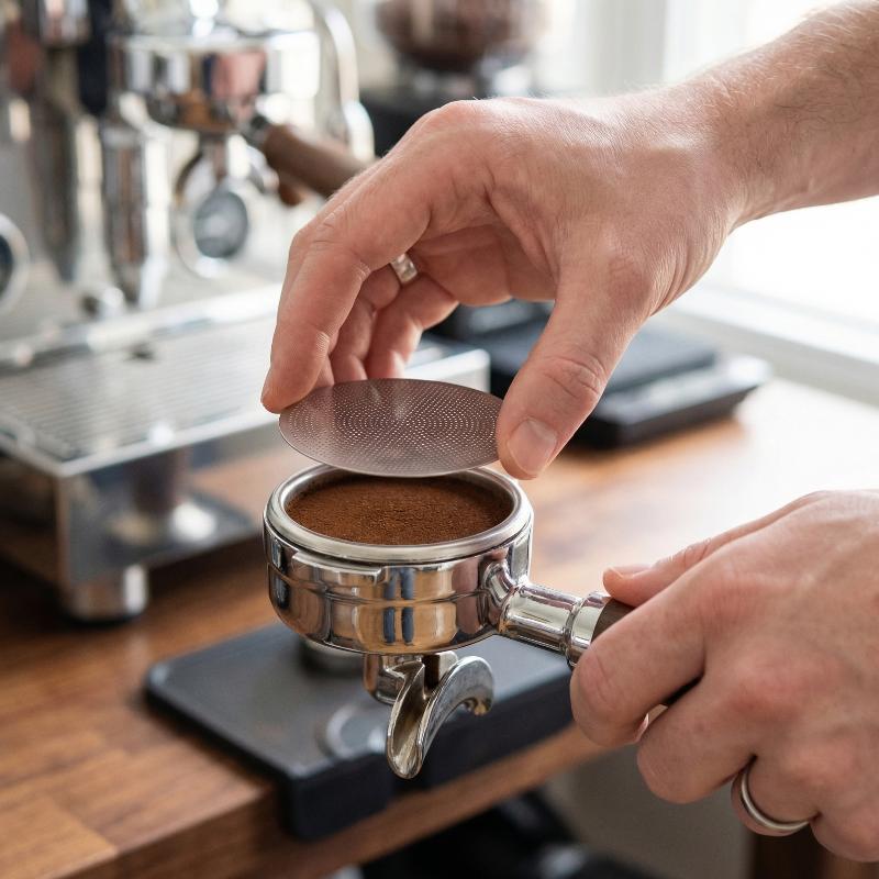 Obrazovka pro kávový puk kávovaru na espresso pro 51mm 53mm 58.35mm Portafiltr Domácí kavárna Barista Příslušenství