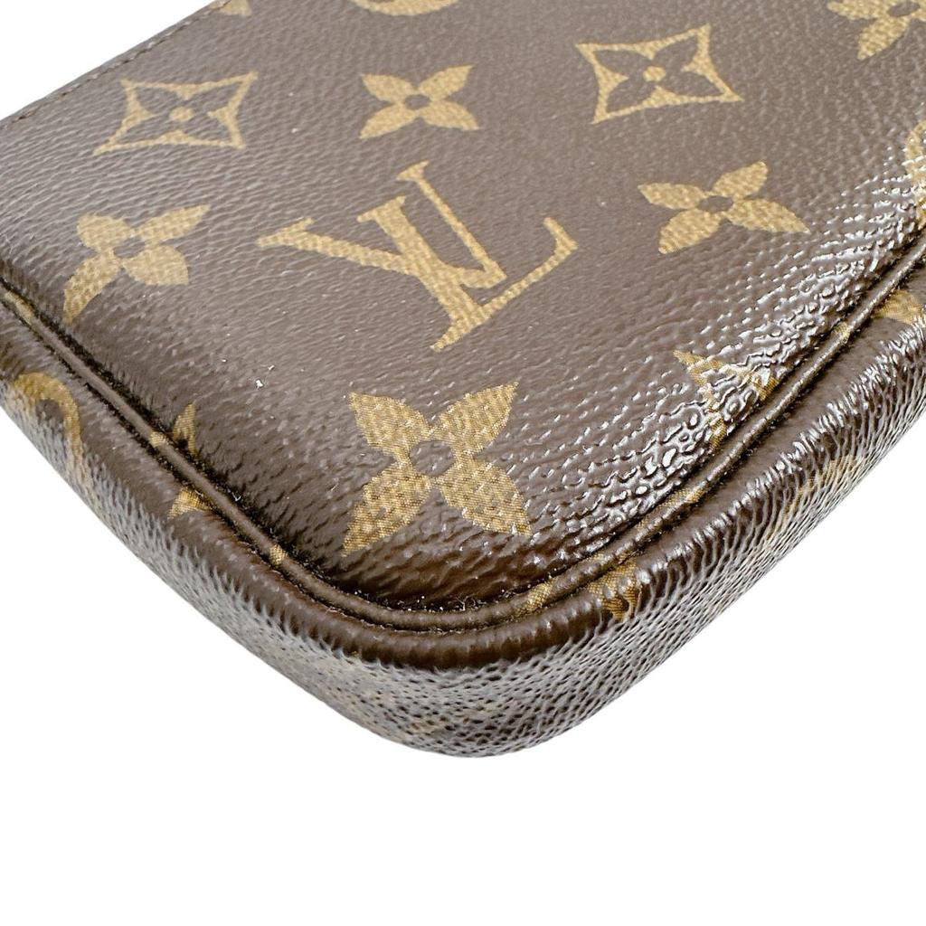 LOUIS VUITTON Monogram Mini Pochette Accessoires Pouch Brown Women M58009 Used
