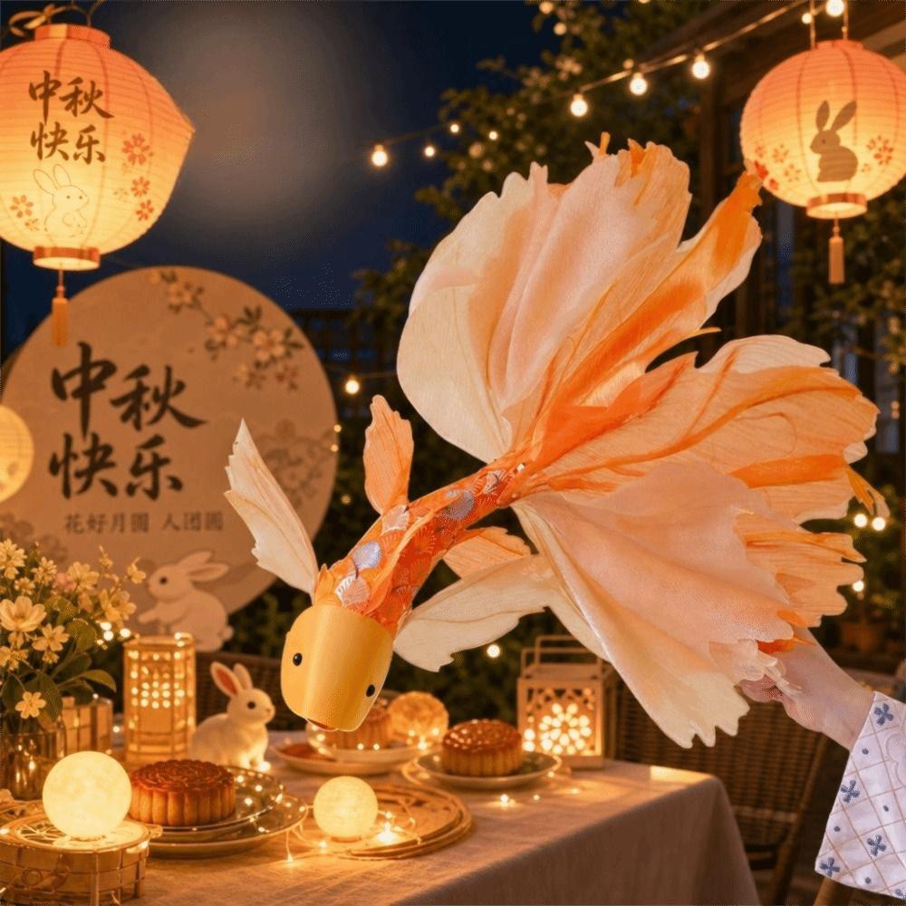 DIY Mid-Autumn Festival Koi Lantern Chinese Traditional Glowing Handheld Glowing Lantern Flexible Fish Body