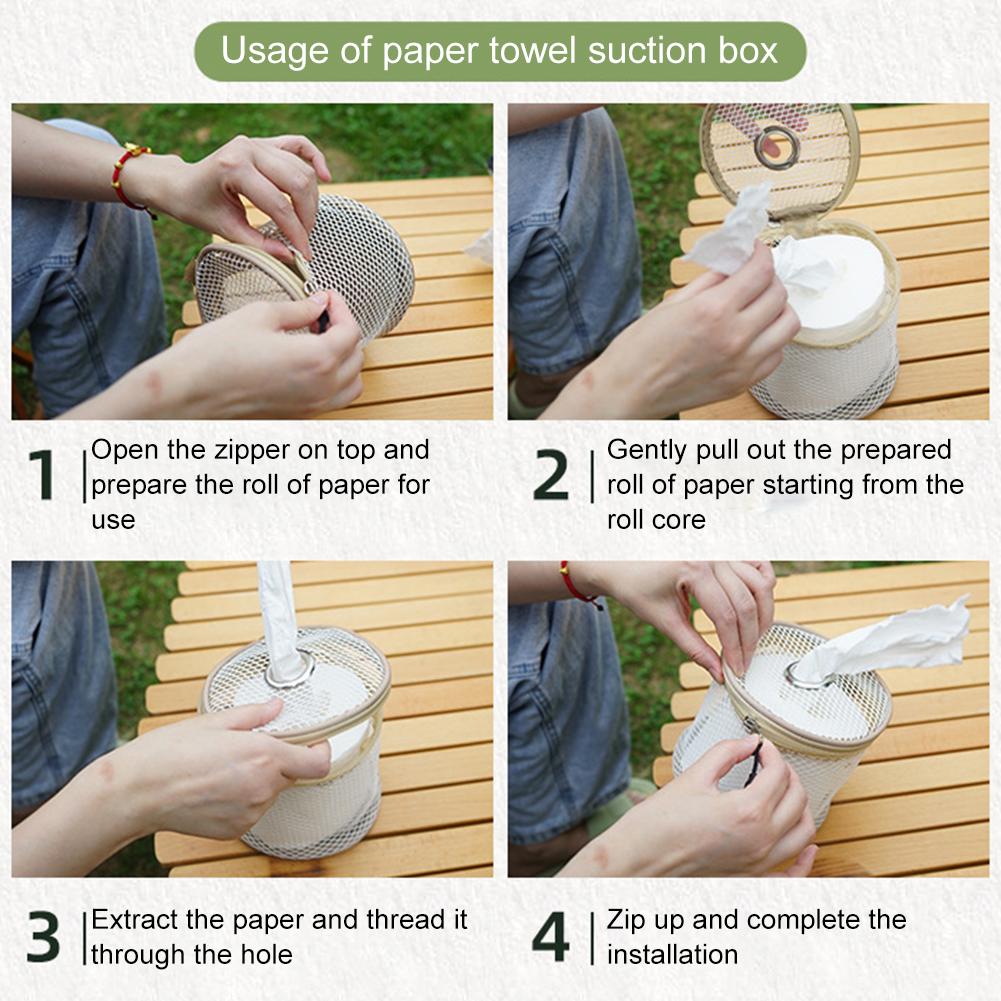 Přenosný závěsný dávkovač toaletního papíru pro venkovní kempování Cestování autem Domácí použití Vodotěsný úložný kontejner Organizér Box