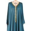 Naher Osten Muslimisches Kleid Seeblaues Band Cape Dubai Loses Fledermaushemd Robenkleid