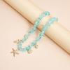 Multi Textured Starfish Pendant Necklace Combining Crystal And Pearls Charm For Layering Look Girls Clavicle Chain
