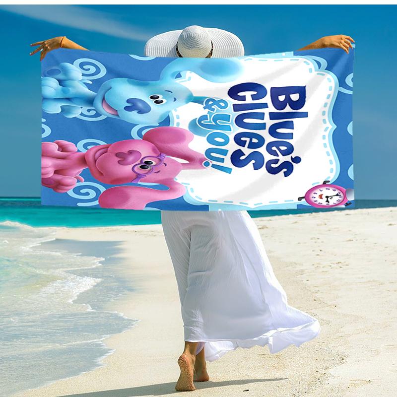 1pc Pistas da Blue Blue’s Clues3 Beach Towel, Comfortable and Thick, and Swimming/Bath/Picnic/Camping Towel, Suitable for Seaside Beaches