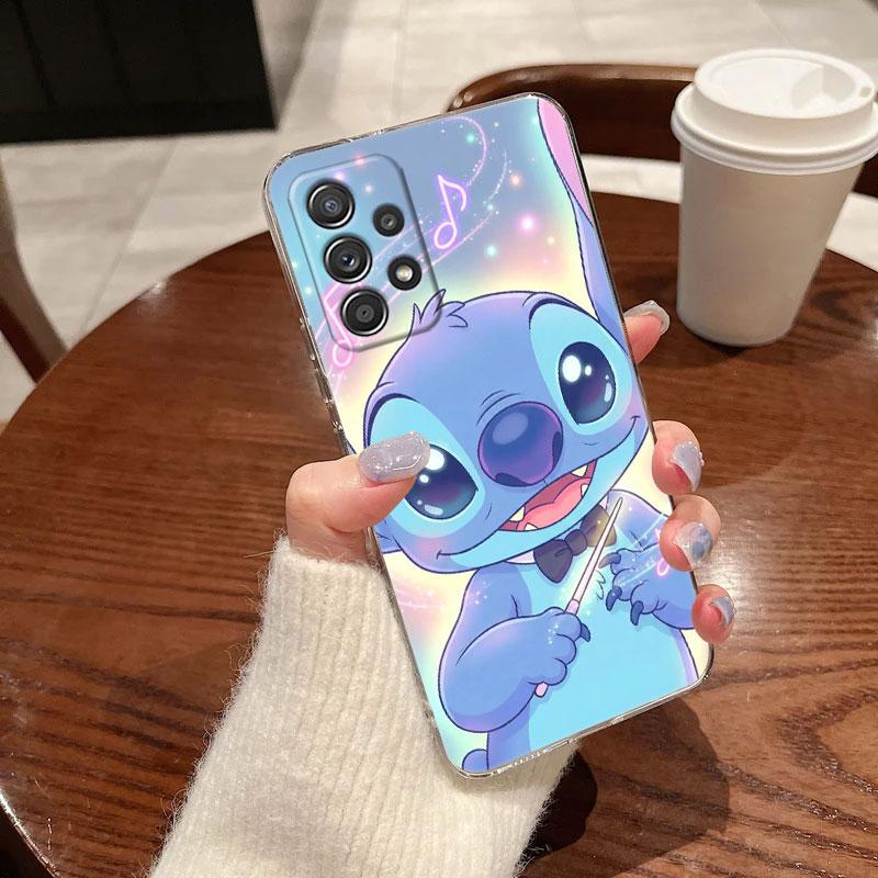 Klare Hülle für Samsung Galaxy A57 A37 A56 5G A36 Hüllen A55 A54 A35 A26 A07 A17 A16 A06 A34 A15 Weiche Abdeckung Cartoon Stitch Disney