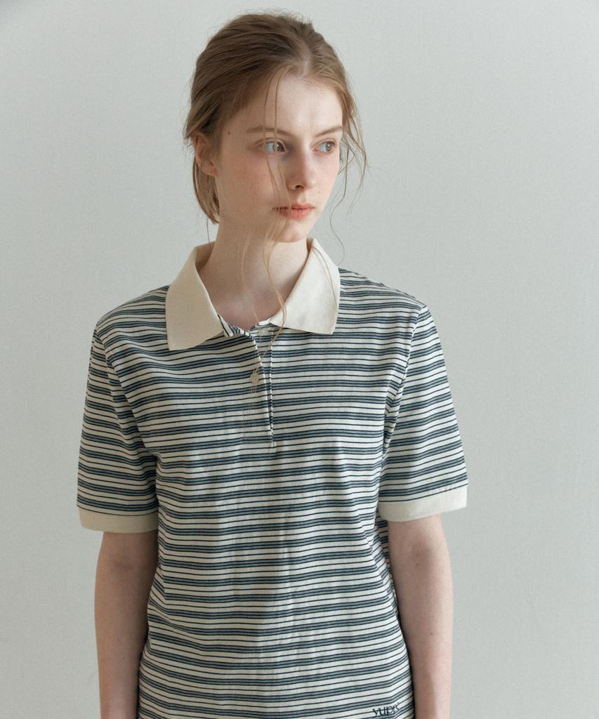 YUPPE Button Stripe T-Shirt_Ivory