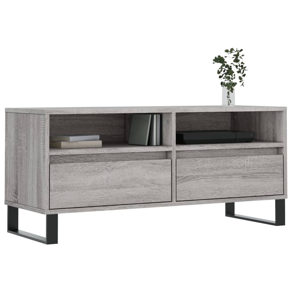 Szafka Pod Tv, Szary Dąb Sonoma, 100X34,5X44,5 Cm