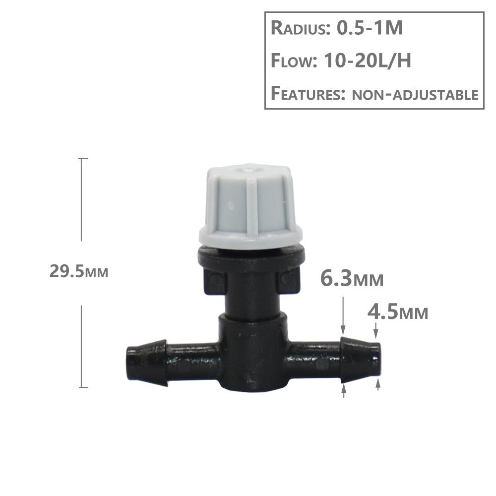 

10pcs Micro Drip Irrigation Misting Nozzle Orange Grey Garden Spray Cooling Sprinkler 1/4 Tee Barb Connector