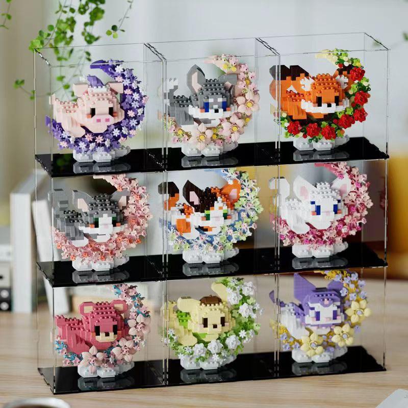 Compatible Leji Building Blocks: Pompompurin, Kuku Mi Flower Moon Cartoon Doll Ornaments