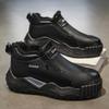 Winter Leather Men Ankle Boots 2026 Fashion Warm Man Snow Boots Lightweight Cotton Boots Designer Mens Work Outdoor Sneakers