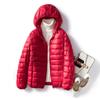 2026 Autumn/Winter Women's Plus Size Korean Slim Fit Lightweight Down Hooded Jacket