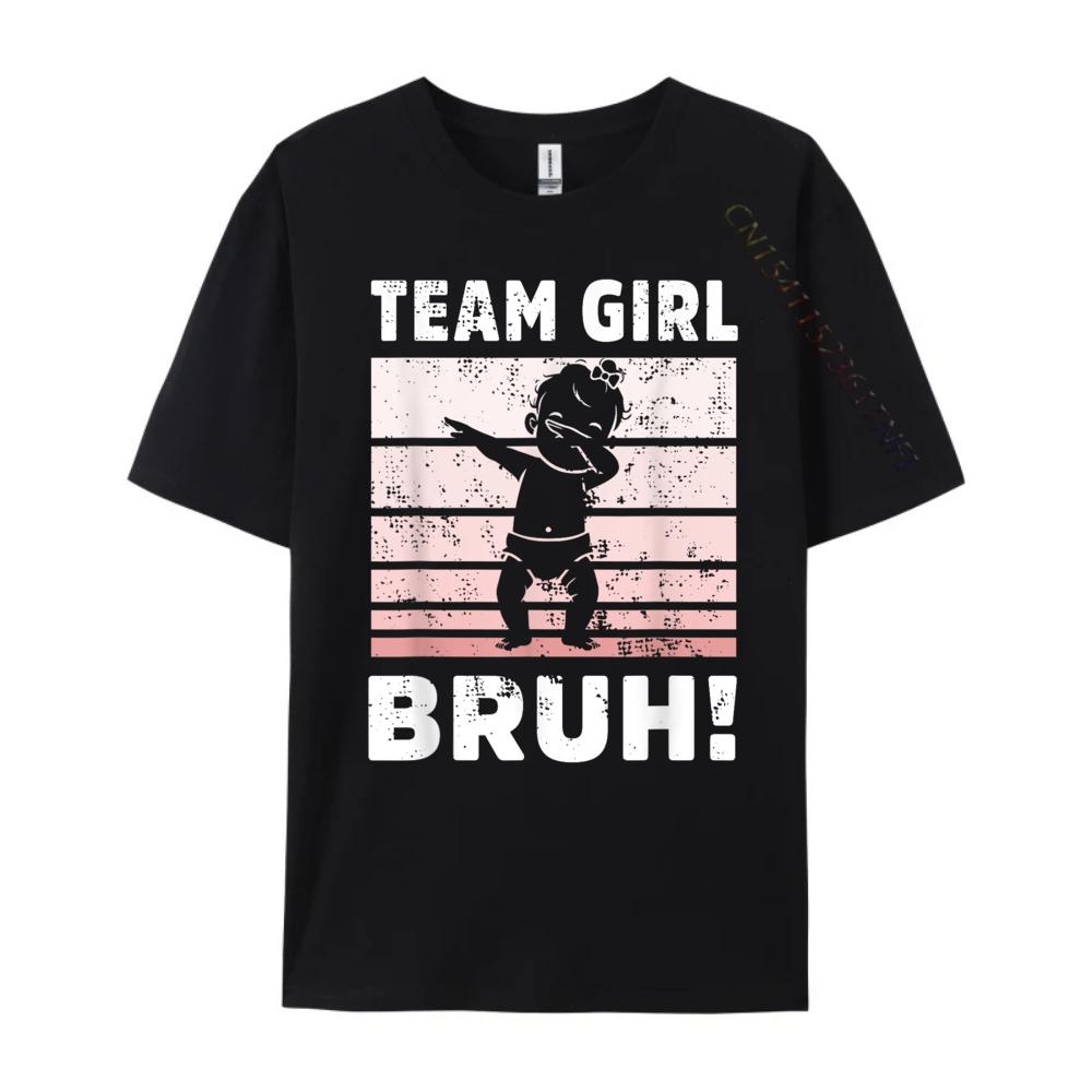 Family Team Girl Bruh Gender Reveal Party Announcement Cotton Graphic Tees Long Sleeve TShirt Men Designer Clothes