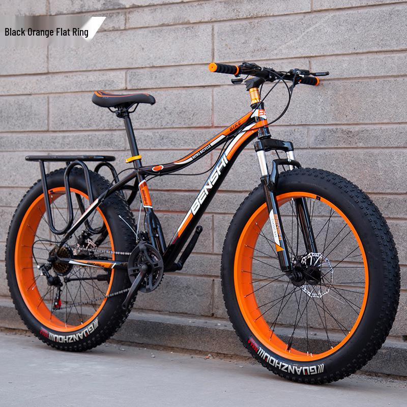 Men's Off-Road Fat Tire Snow & Mountain Bike - Variable Speed, Shock Absorbing, Wide Tires for Beach and Trail