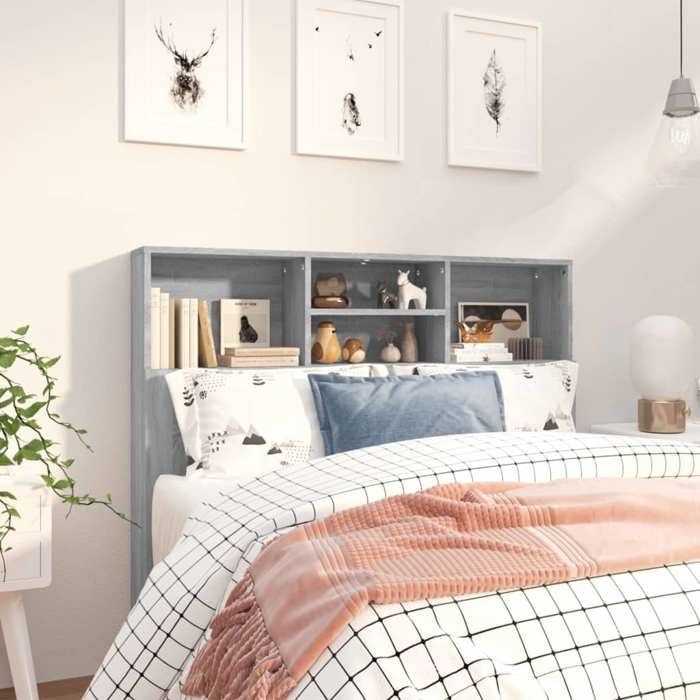 VidaXL Armoire de tête de lit Chêne fumé 120x19x103,5 cm