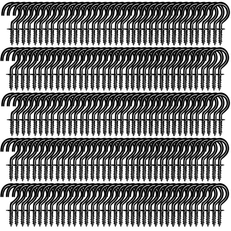 

100 шт., белая вешалка для кружки из нержавеющей стали, крючки для чашек, сверхмощные, простые в установке потолочные крючки для сада, кухни, комнаты Black-40pcs