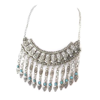 [N7308] – Designer-Halskette „Navajos“ in Antik-Silber und Türkis