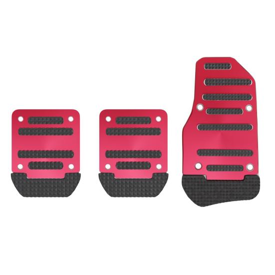 

Car Non-Slip Pedal Covers Aluminum Alloy Auto Foot Pedal Pads Set Universal червоний