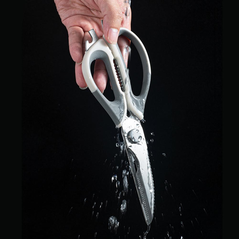 High-Quality 6-in-1 Powerful Kitchen Scissors Detachable Multi-functional Magnetic Storage Pouch Fish Scale Plane Peeler Crack Walnut Corkscrew