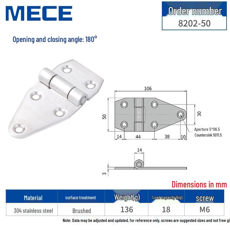 Thickened Stainless Steel Small Hinge for Folding Cabinet, Window, or Wooden Box with Lotus Leaf Design.