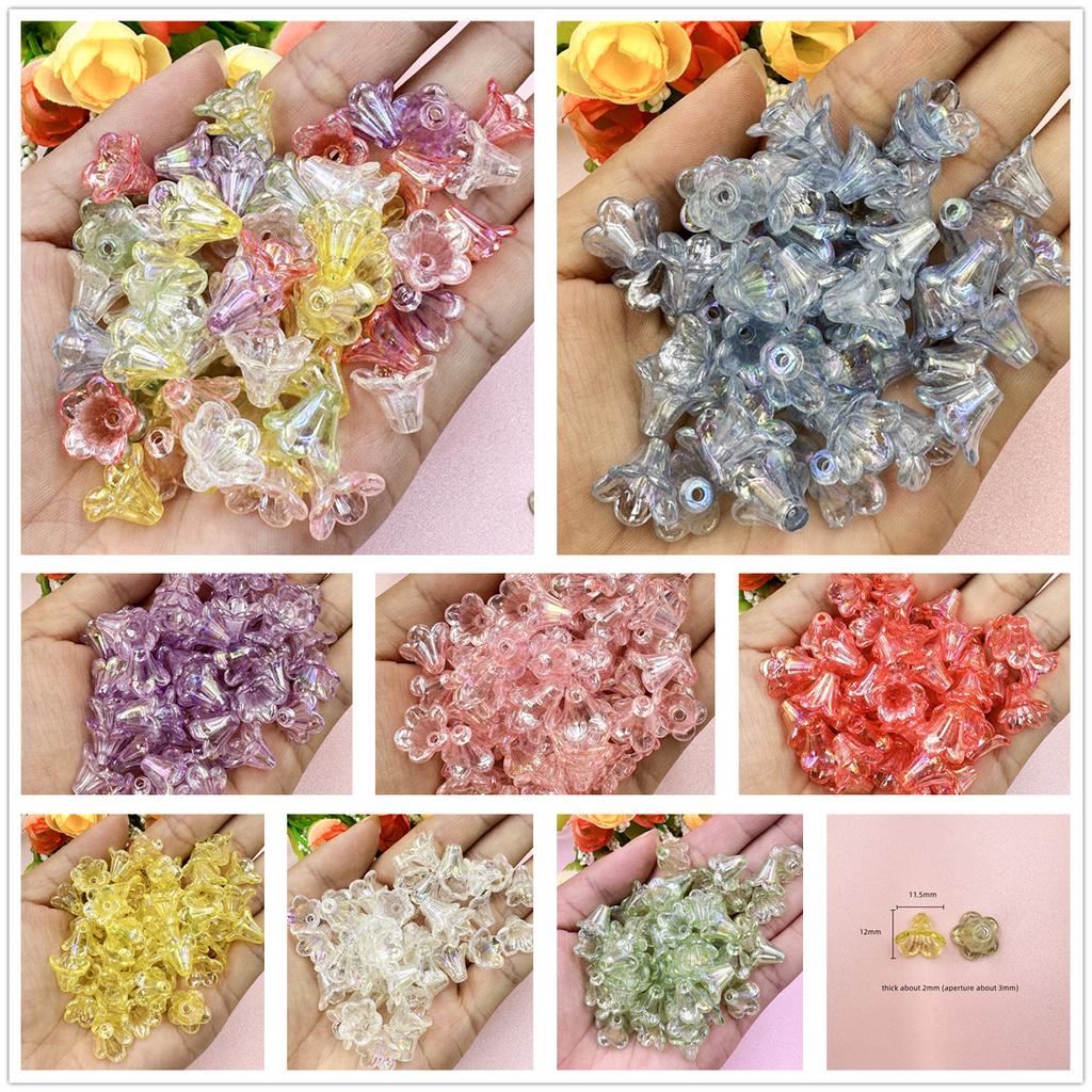 Necklace Morning Glory Bracelets 200PCS 12*11.5mm DIY Jewelry Accessories Acrylic Loose Beads Earrings Jewelry Making  beads