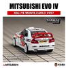 TARMAC WORKS TW Mitsubishi Lancer Evolution IV RALLYE MONTE-CARLO 1997 Roxy Car Alloy Model Miniature Diecast Collection Toys