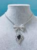 Renaissance Style Alloy Pendant Necklace With Geometric Shape And Butterfly Knot For Ladies