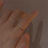 French Retro Double-layer Zircon Ring, Female Index Finger Ring Ins Wind Simple Ring