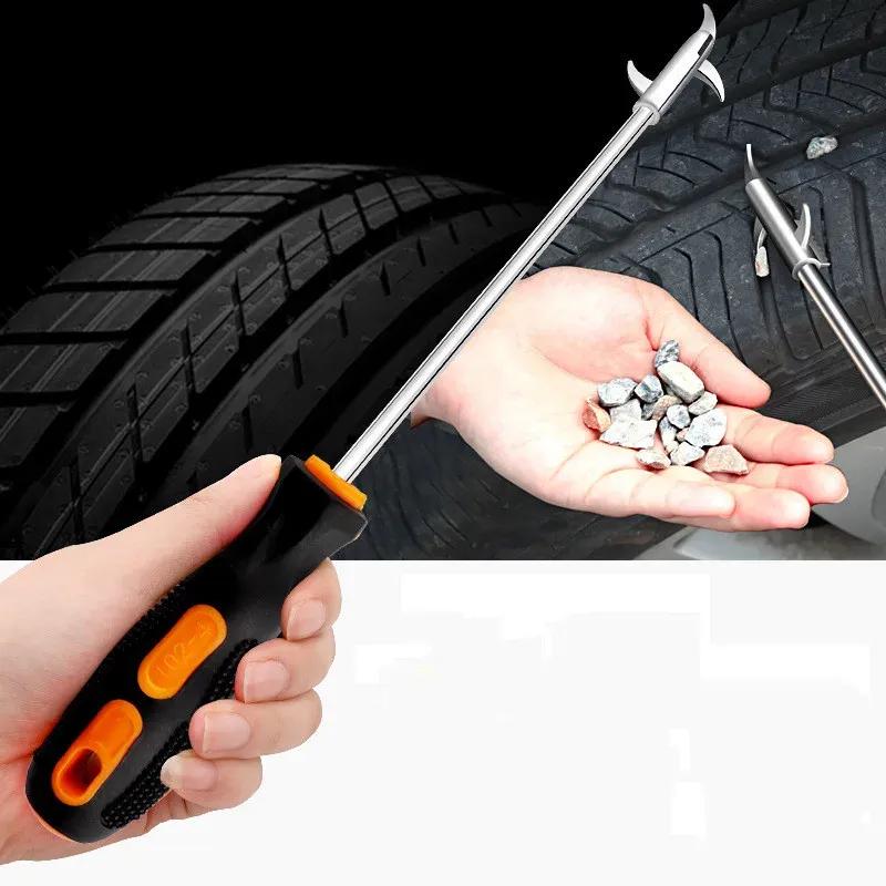 Reifenreinigungshaken Stein Reifenzwischenraum Schnalle Steinhaken Autoreifen Schnalle Reinigung Reifenpick Steinwerkzeuge Reifenreparaturzubehör