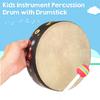 Hand Drum Orff Music Percussion Instrument Portable Drum Instrument with Drumstick 6in