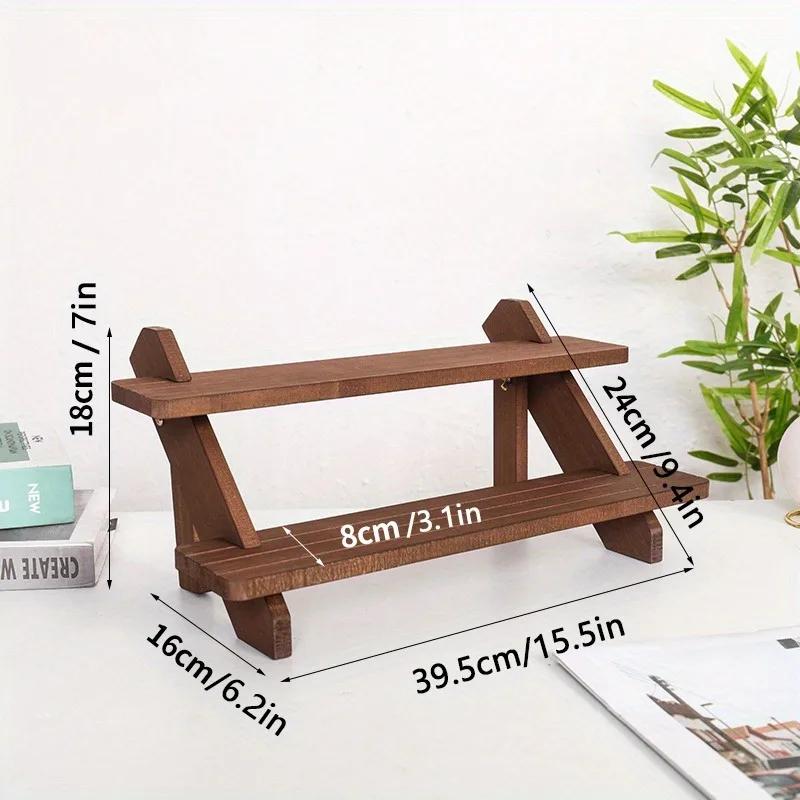 A Versatile Antique Wooden Display Stand: Suitable for Jewelry, Desserts, Etc. - Suitable for Home and Shop Use