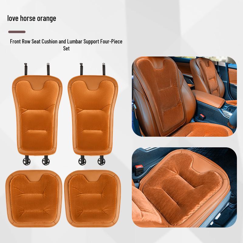 Universal Thickened Flannel Car Seat Cushion Set for All Seasons (3-Piece)