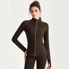 Weiman's New Sports Coat, Women's Slim and Thin Yoga Top, Long Sleeve Belt, Finger Cover, Stand-up Collar, High-end Yoga Clothes.