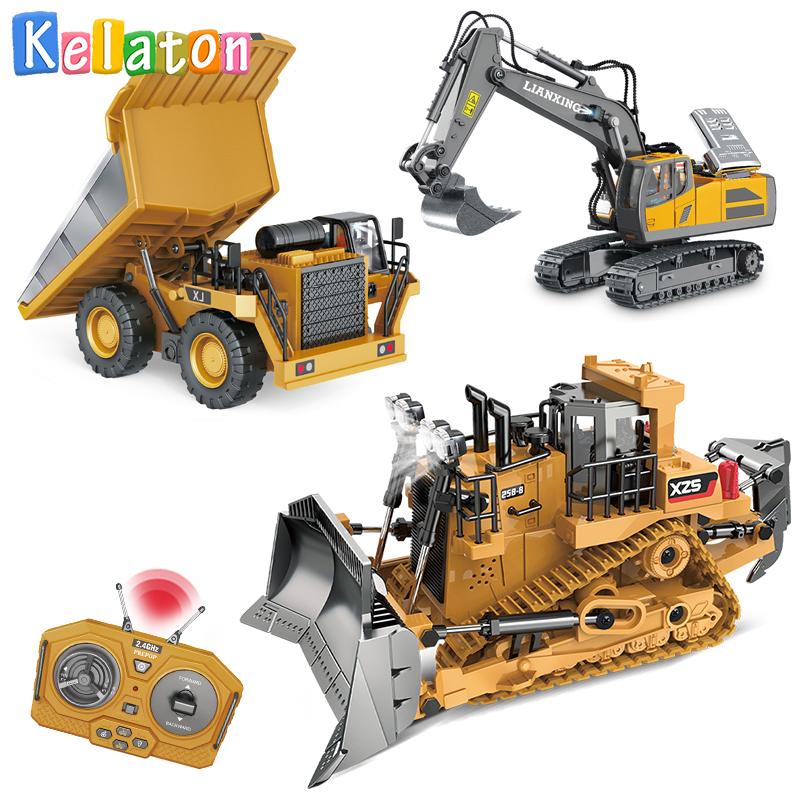 1: 20 Electric Engineering Remote Control Vehicle Simulation Excavator Dump Truck Bulldozer Toy Children's Holiday Gift