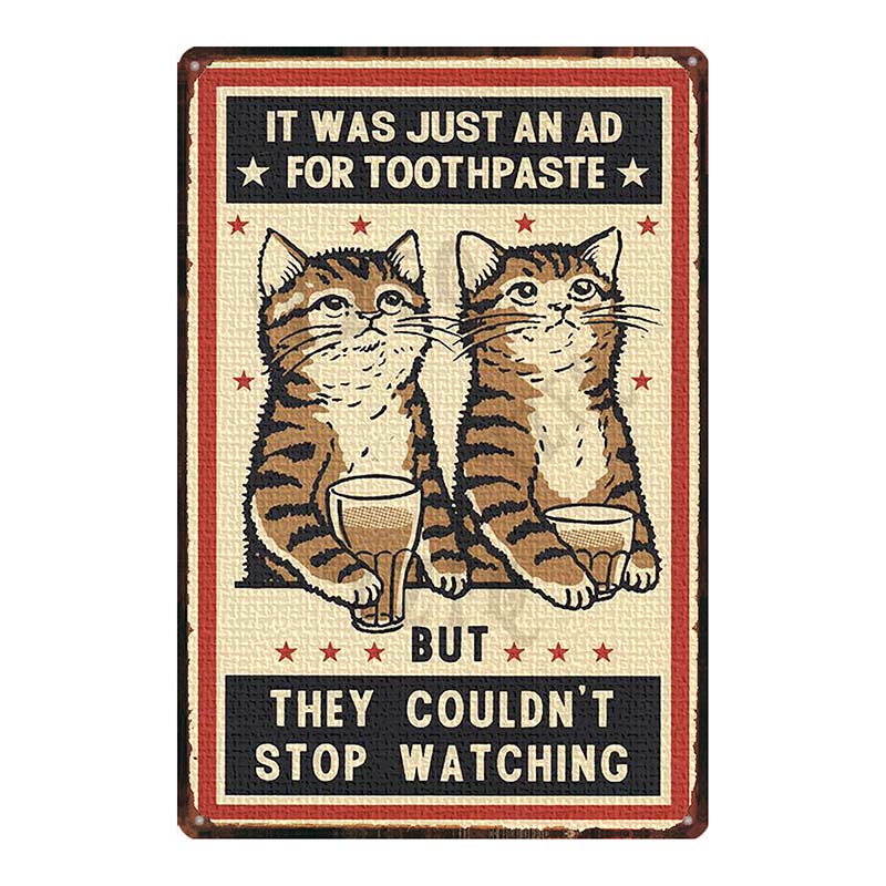 Cat And Dog Diet Funny Picture Metal Tin Signs Plaque Vintage Wall Bar Home Art Pet Shop Decor Customizable 30X20CM DU-7090A