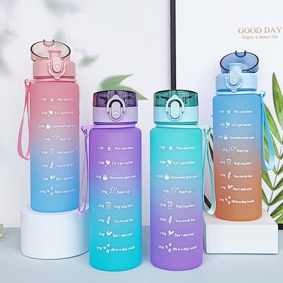 900ML Sports Water Bottle Gradient Plastic Space Water Cup Drinkware Portable Drinking Bottles Outdoor Travel Gym Fitness Jugs