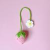 Car Decoration Pendant Handmade Strawberry Crochet Car Mirror Hanging Charms Rearview Decorations for A Cute Charming Touch Car