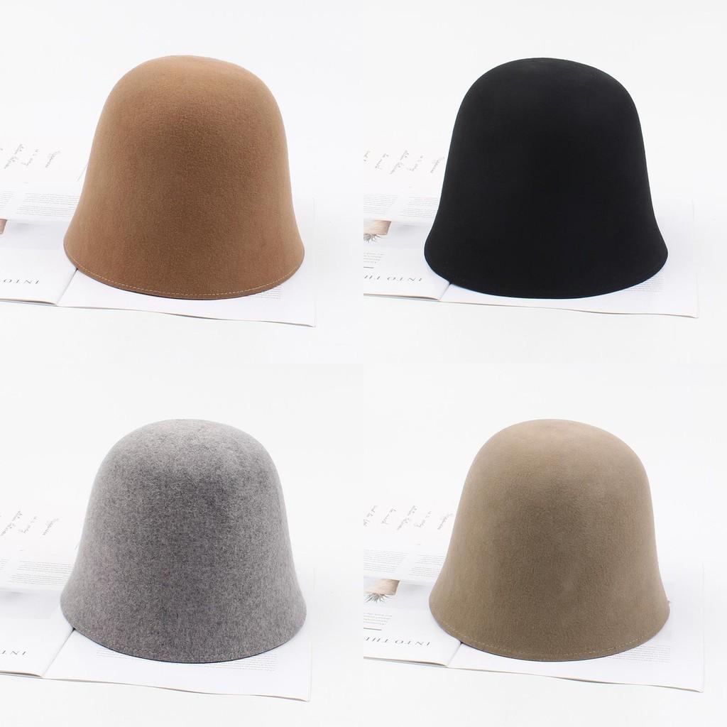 Lady Woolen Bucket Hat Winter New Fisherman Hat Wool Beggar Hat Net Red Bucket Hat