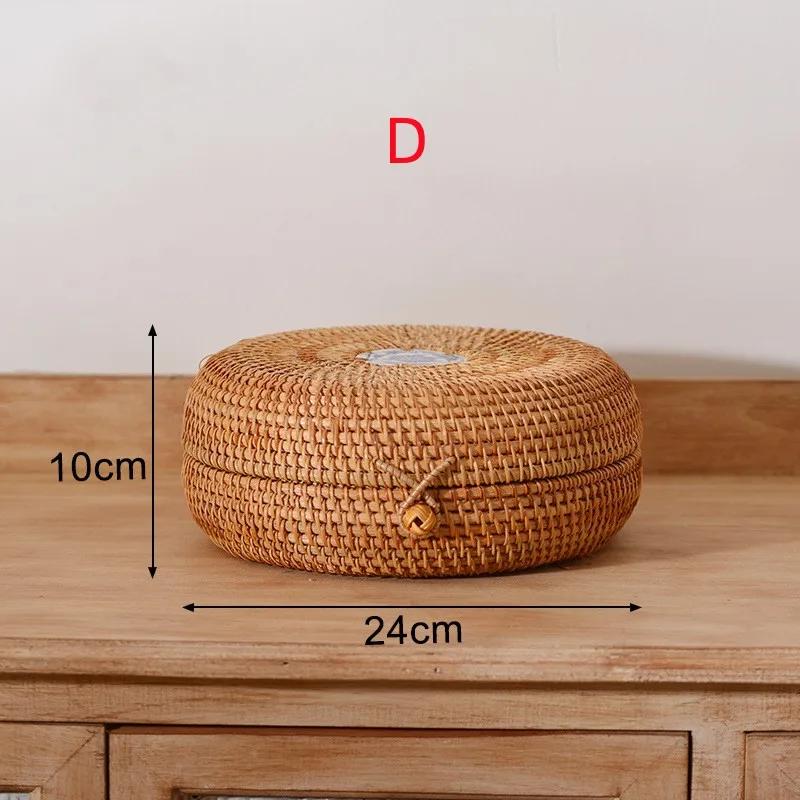 

Creative Akifuji Woven Storage Basket Hand-held Rattan Sundry Tea Food Storage Box Kitchen Organizer and Storage Container