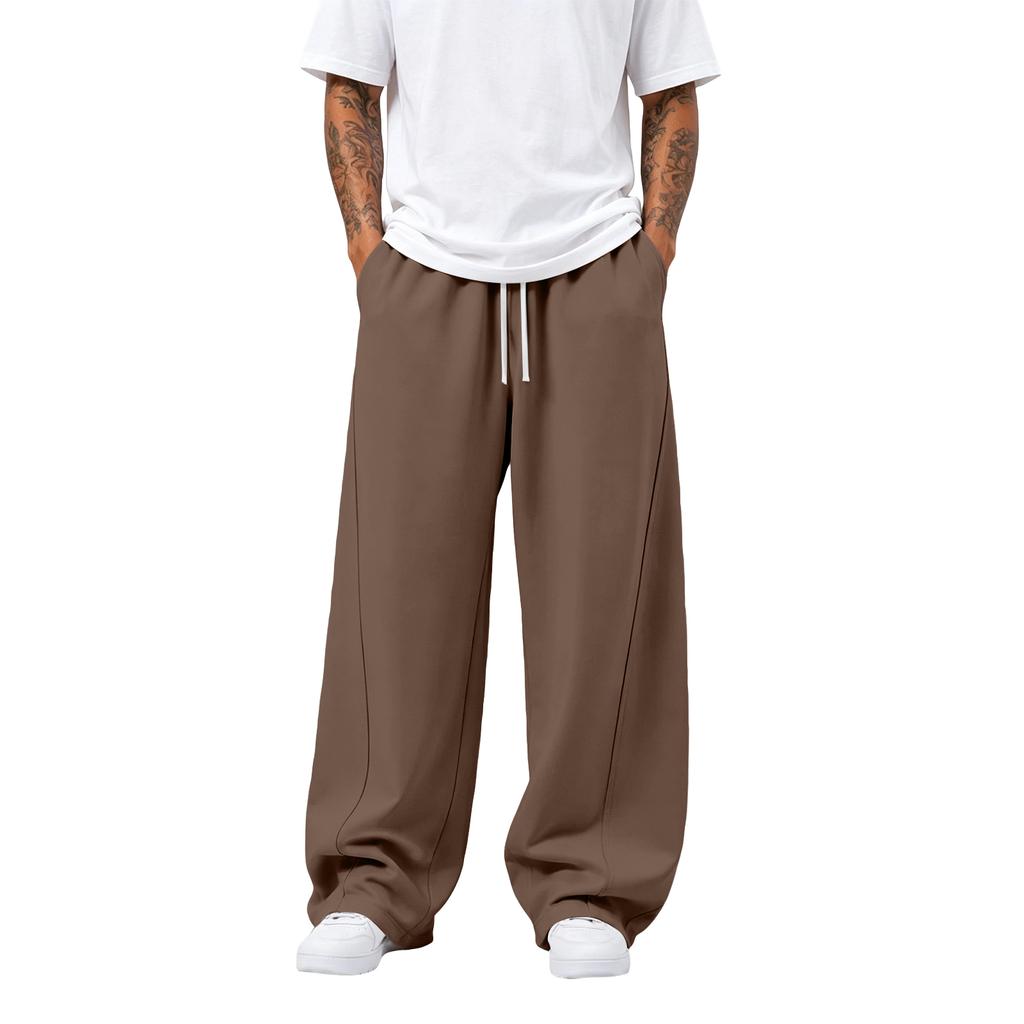 Pantaloni della tuta casual da uomo colorati a gamba larga curva per l'uso quotidiano