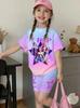 Lässige Kpop Beliebte Cartoon-Print Sommerkleidung für Mädchen Rundhals Kurzarm und Shorts Tägliche Kleidung Kinderkleidung Mädchen