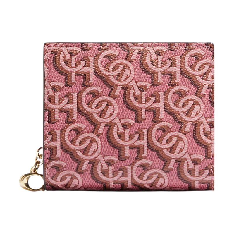 COACH Snap Wallet 11 Classic Presbyopia Folded Coated Canvas and Leather Wallet Women s Carmine Red красный
