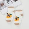 5 Pairs Cute Capybara Women'S Knee-Length Socks, Cartoon Knit Fabric, Summer Thin Low Cut Japanese Style Socks,