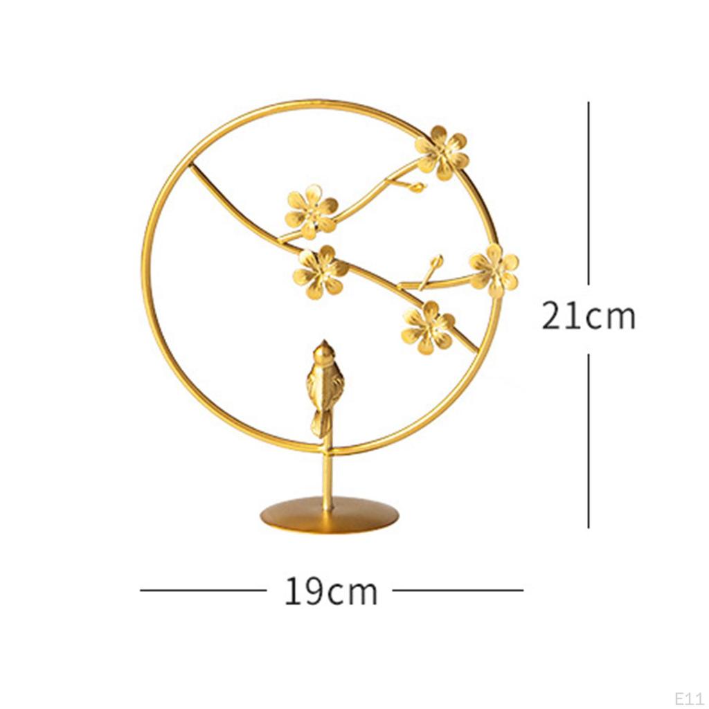 Flowers Sculpture Desk Figure Iron Crafts Metal Statue Figurine for Housewarming, Home, Spring