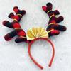 Cute Christmas Hair Band Antler Striped Bow Deer Antlers Headband For Adult Women Toddler Kid Girl Party Cosplay Photo Props